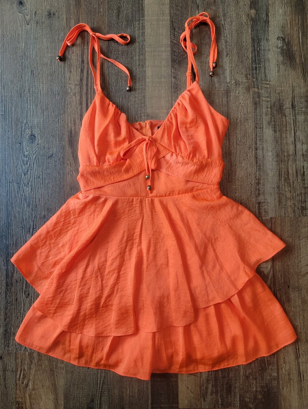 Midnight Doll Orange Ruffle Romper